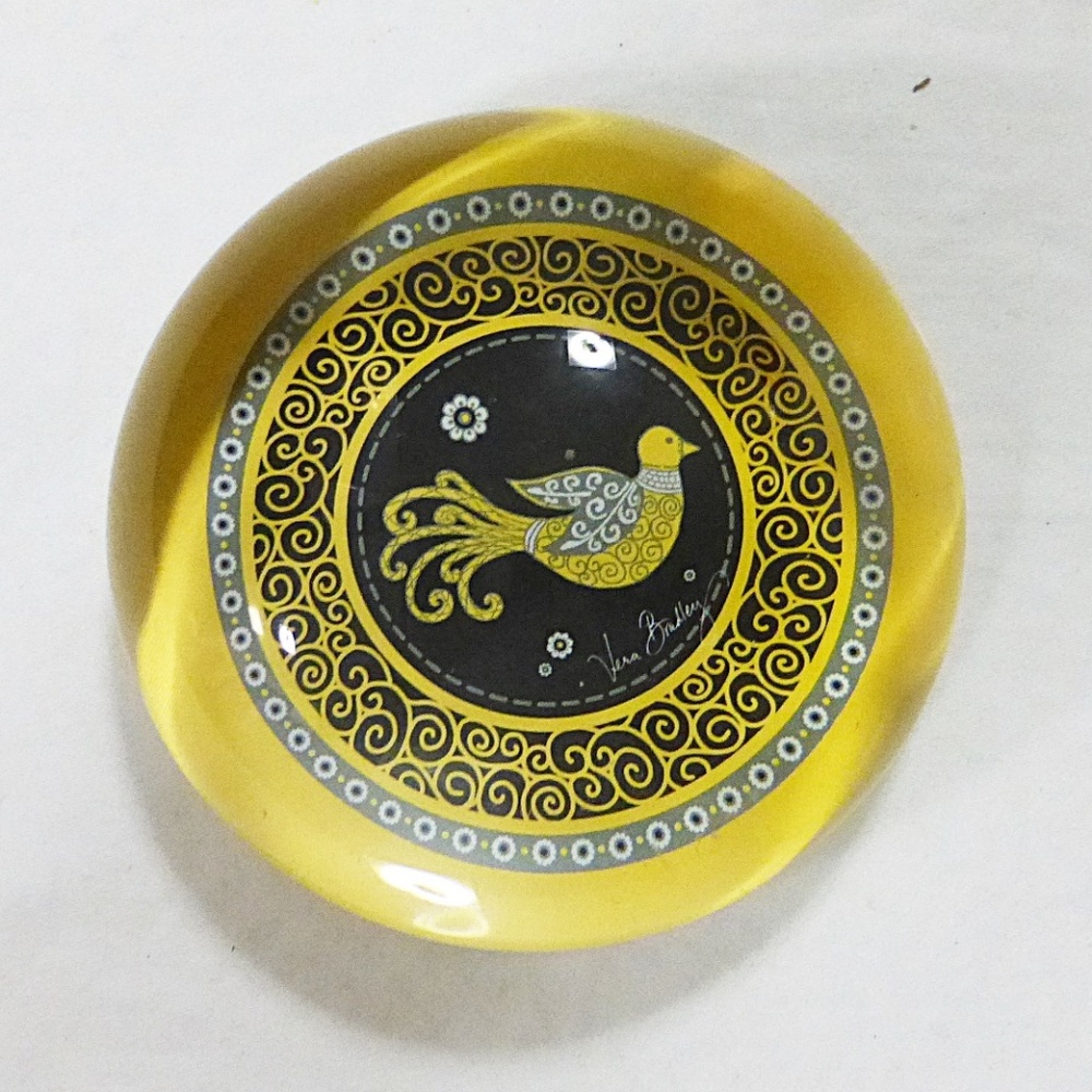 Vera Bradley yellow bird dome paperweight